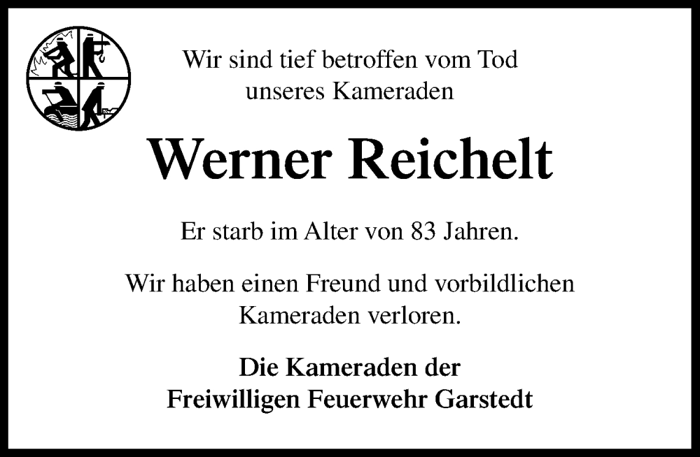  Traueranzeige für Werner Reichelt vom 08.11.2025 aus Heimatspiegel