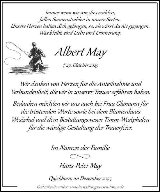Traueranzeige von Albert May von Umschau
