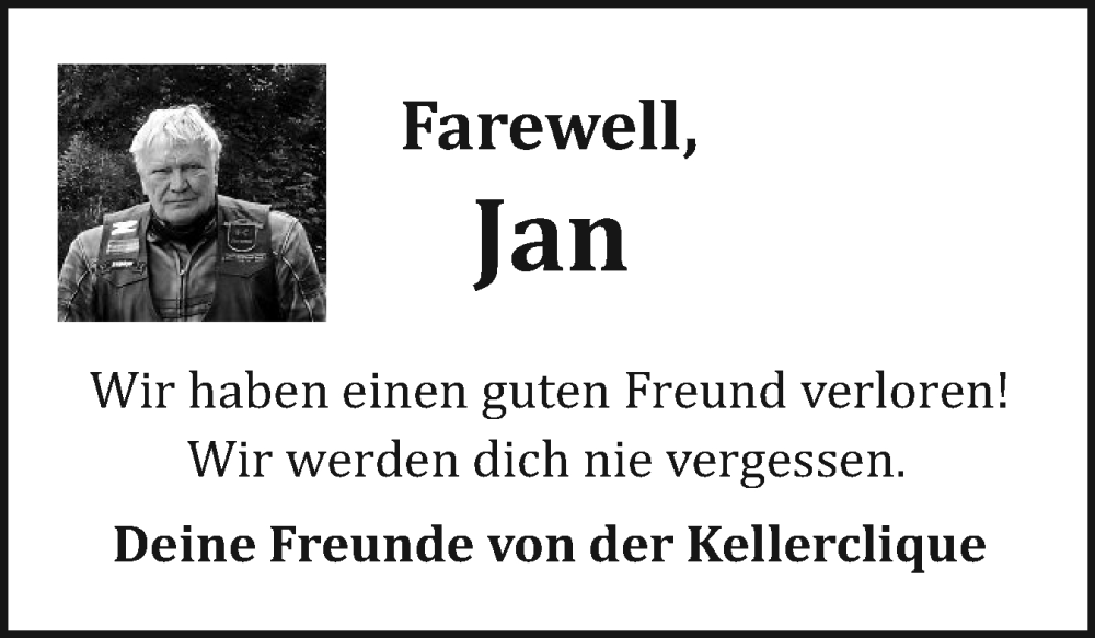  Traueranzeige für Jan  vom 13.12.2025 aus Sylter Rundschau