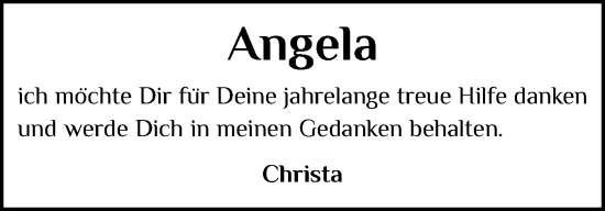 Traueranzeige von Angela  von Der Insel-Bote