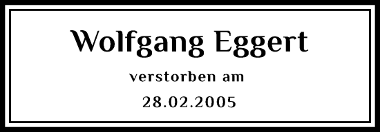 Traueranzeige von Wolfgang Eggert von Holsteinischer Courier