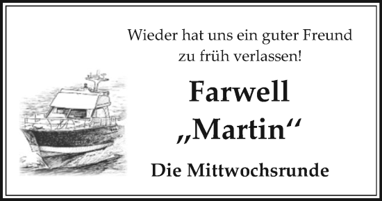 Traueranzeige von Martin  von Sylter Rundschau