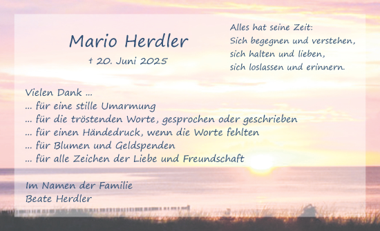 Traueranzeige von Mario Herdler von Uetersener Nachrichten, Der tip am Wochenende