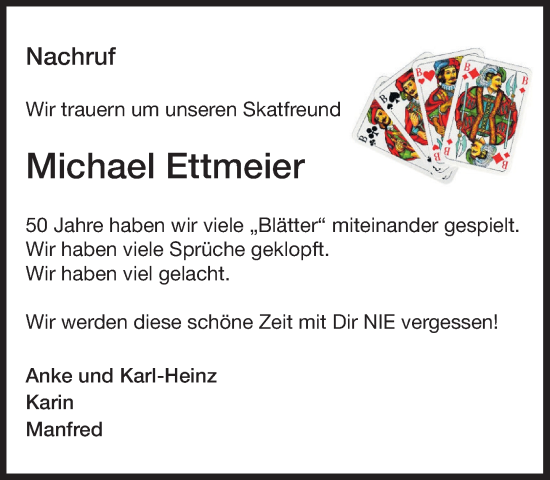 Traueranzeige von Michael Ettmeier von Umschau