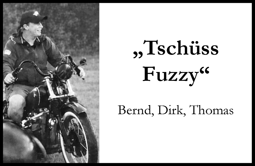  Traueranzeige für Fuzzy  vom 10.01.2026 aus Umschau