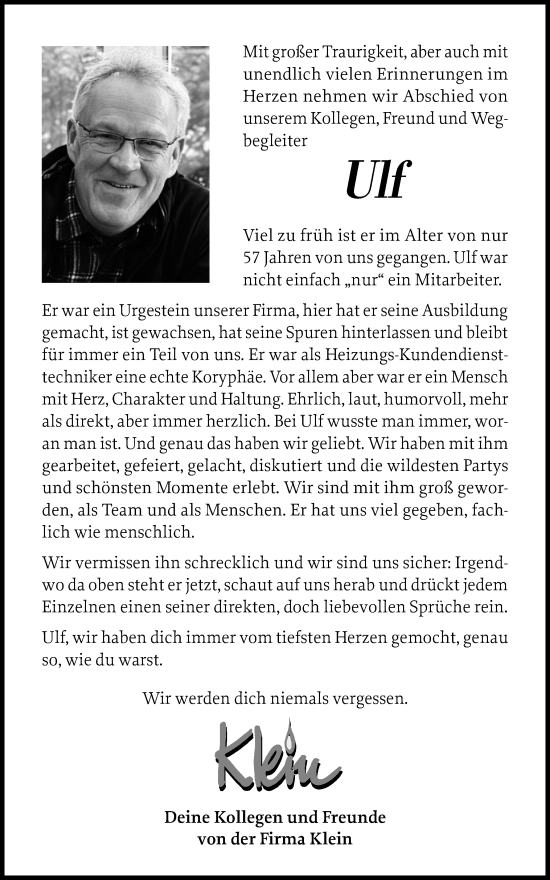 Traueranzeige von Ulf  von Sylter Rundschau